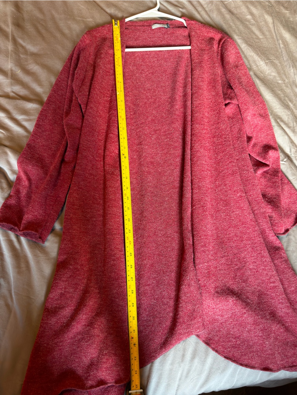 Long Open Cardigan – Raspberry Red – Fits M - Picture 4 of 8